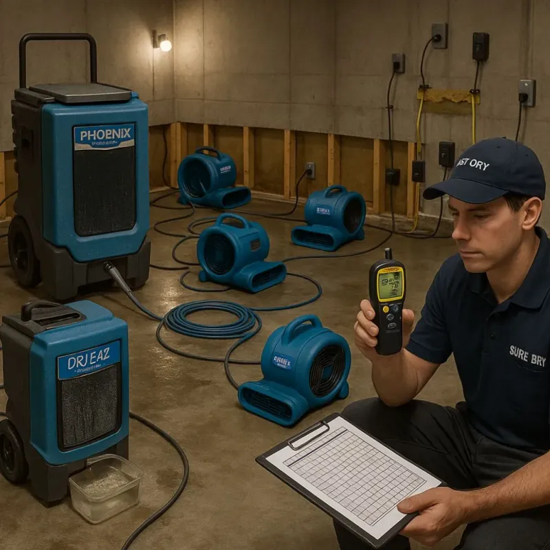 Structural Drying and Dehumidification process in Brooksville, KY